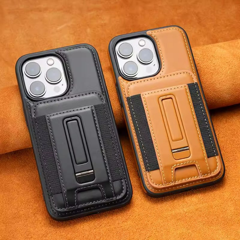 Leather Magnetic Card Holder Phone Case