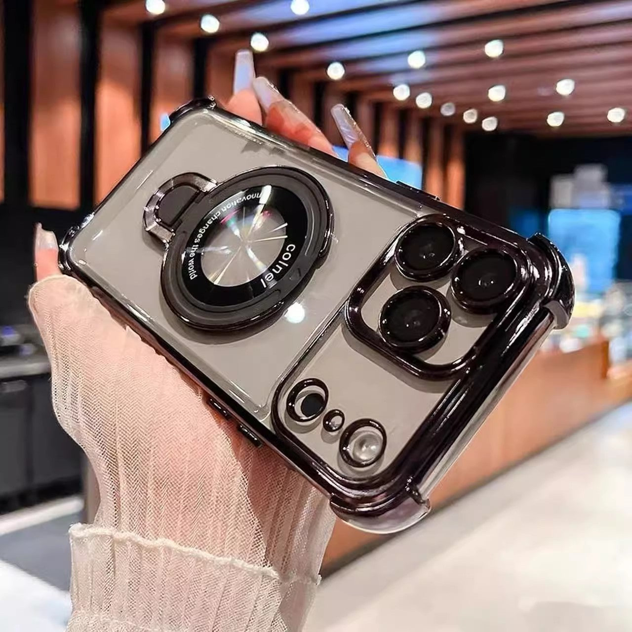 🔥New In Phone Case for iPhone 17 Series - Four Corners Air Cushion Anti-fall Case for iPhone with Invisible Ring Stand